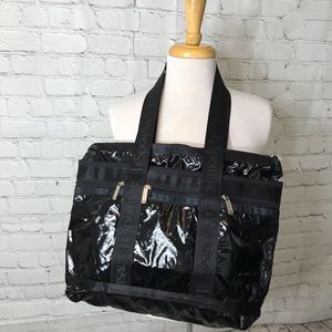 LeSportsac travel Tote, Black Patent